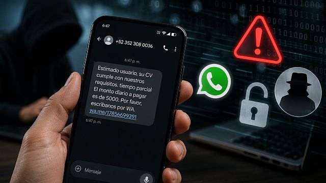 fraude de ofertas de empleo por WhatsApp