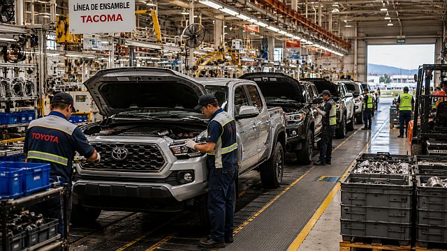 Trabajadores y proveedores en una planta automotriz de Tijuana ante el traslado de la producción de Tacoma a Texas.