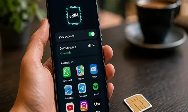 Teléfono con eSIM internacional que conserva Internet móvil aunque la línea celular mexicana esté suspendida