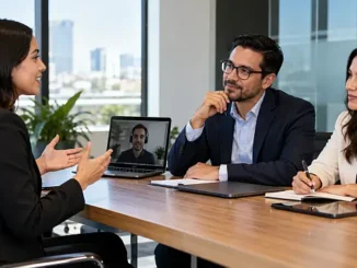 Candidata participa en entrevista de trabajo donde el dominio del inglés forma parte de la evaluación laboral.
