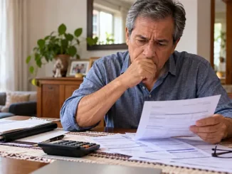 Persona próxima a jubilarse revisa documentos y calcula sus aportaciones tras las nuevas restricciones a la Modalidad 40 del IMSS.